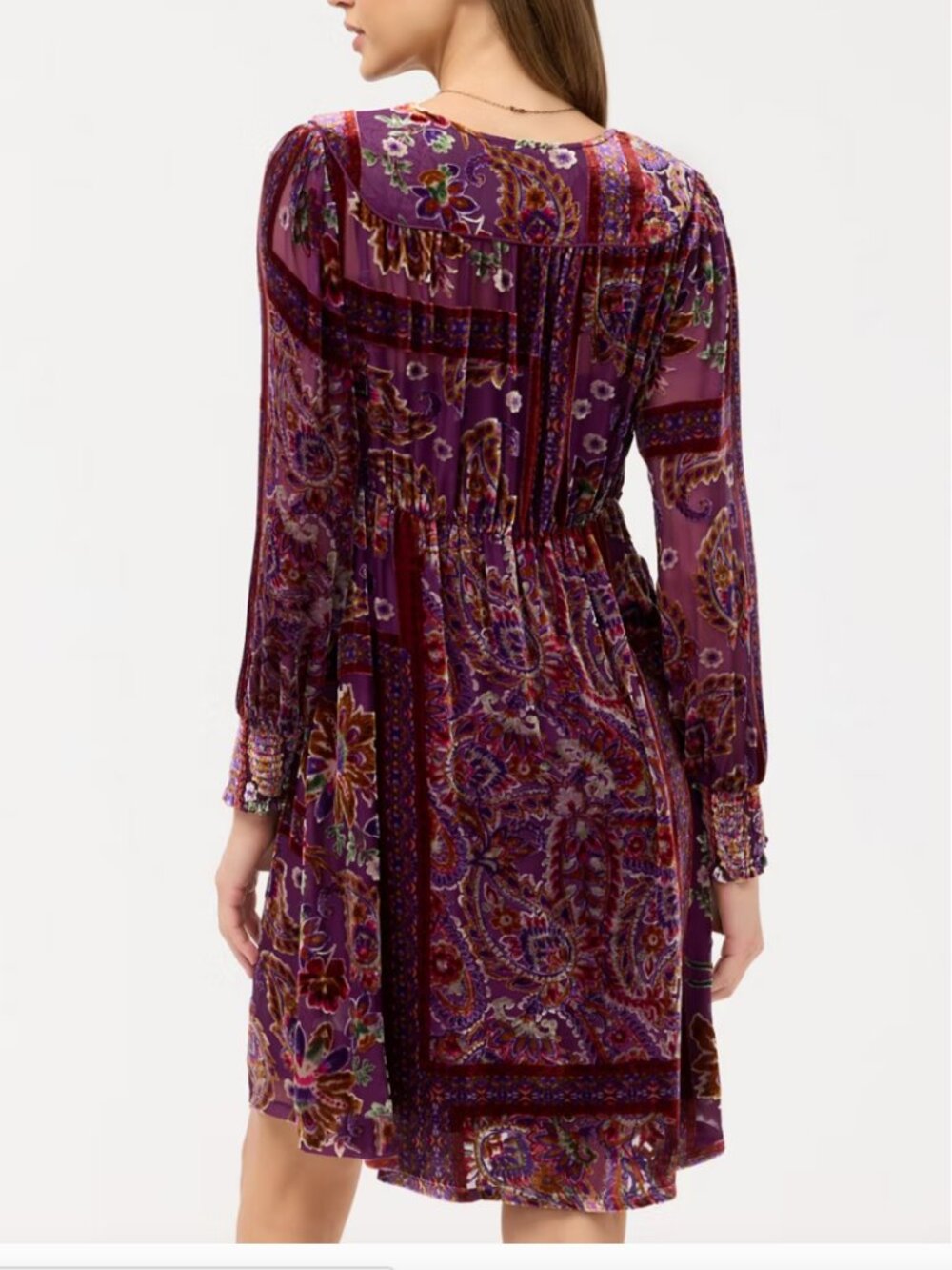 Johnny Was Domitila Burnout Kinney Dress with Slip, NWT - Picture 3 of 6